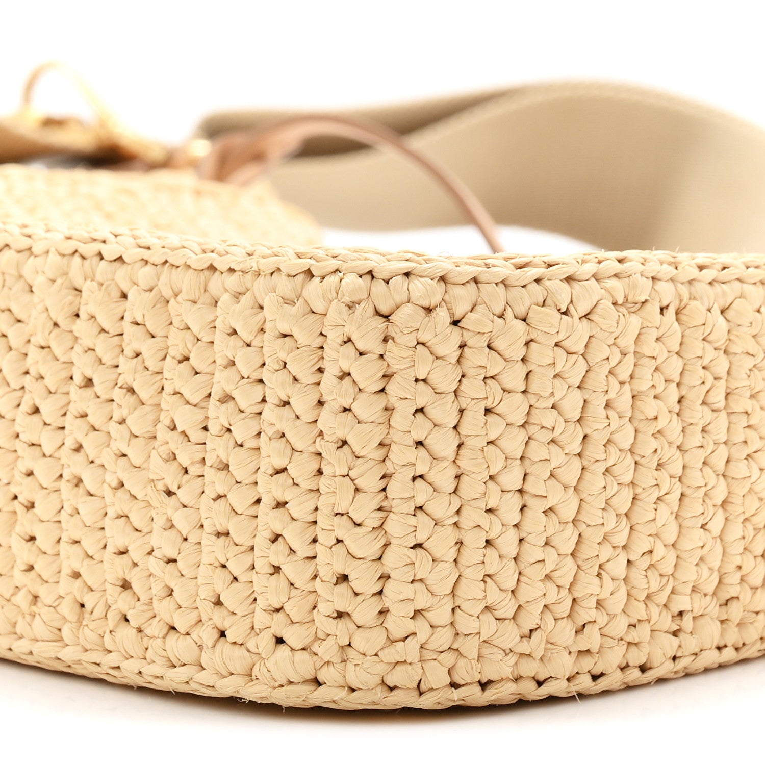Prada Yarn Raffia Effect Crochet Re-Edition 2005 Shoulder Bag Naturale 11 of 12