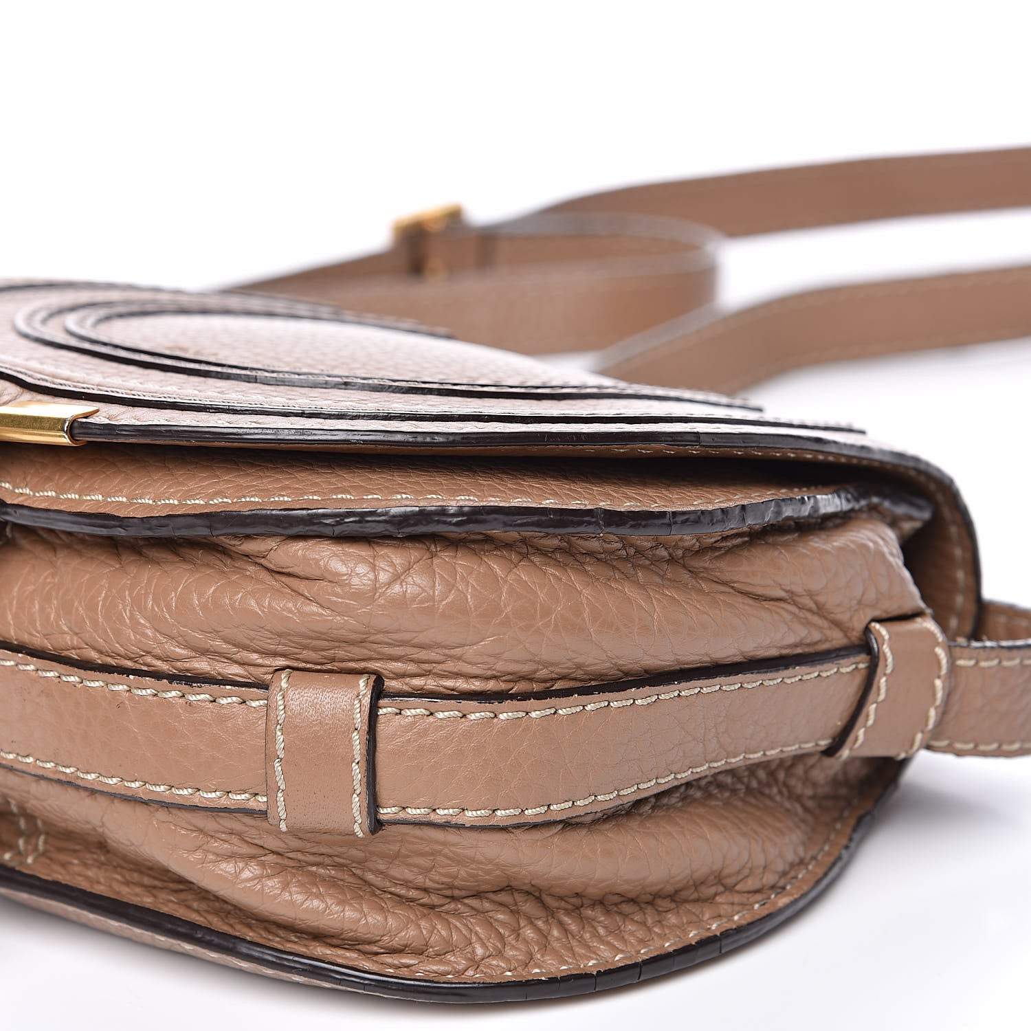 Chloe Calfskin Mini Marcie Round Crossbody Bag Nut 9 of 14