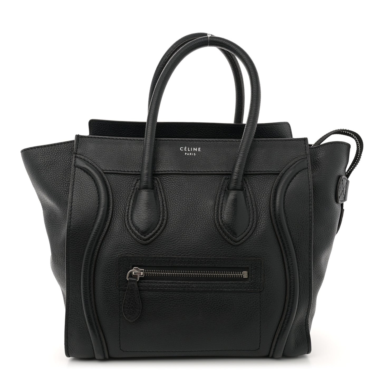 Drummed Calfskin Micro Luggage Black