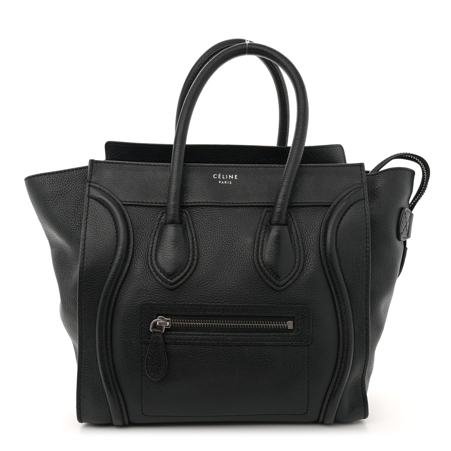 Celine Drummed Calfskin Micro Luggage Black 1 of 12
