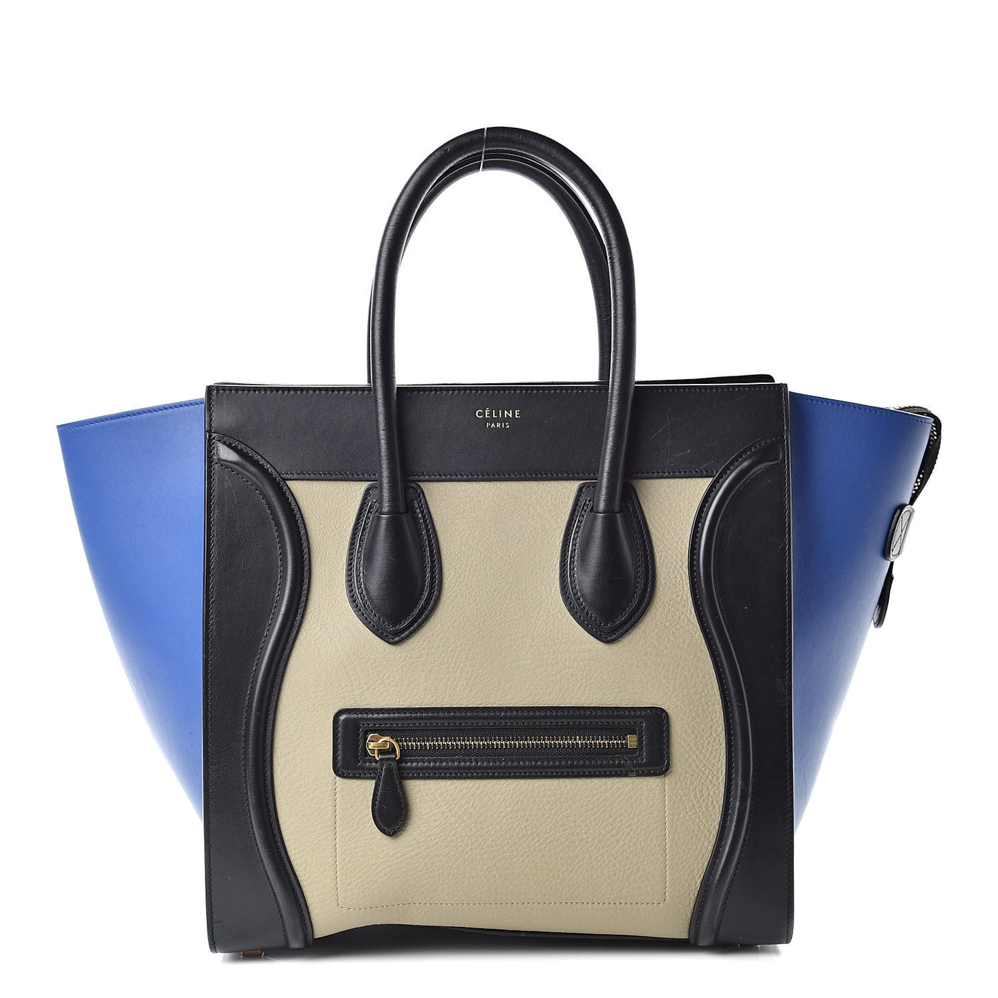 Elephant Calfskin Mini Tri-Color Luggage Beige