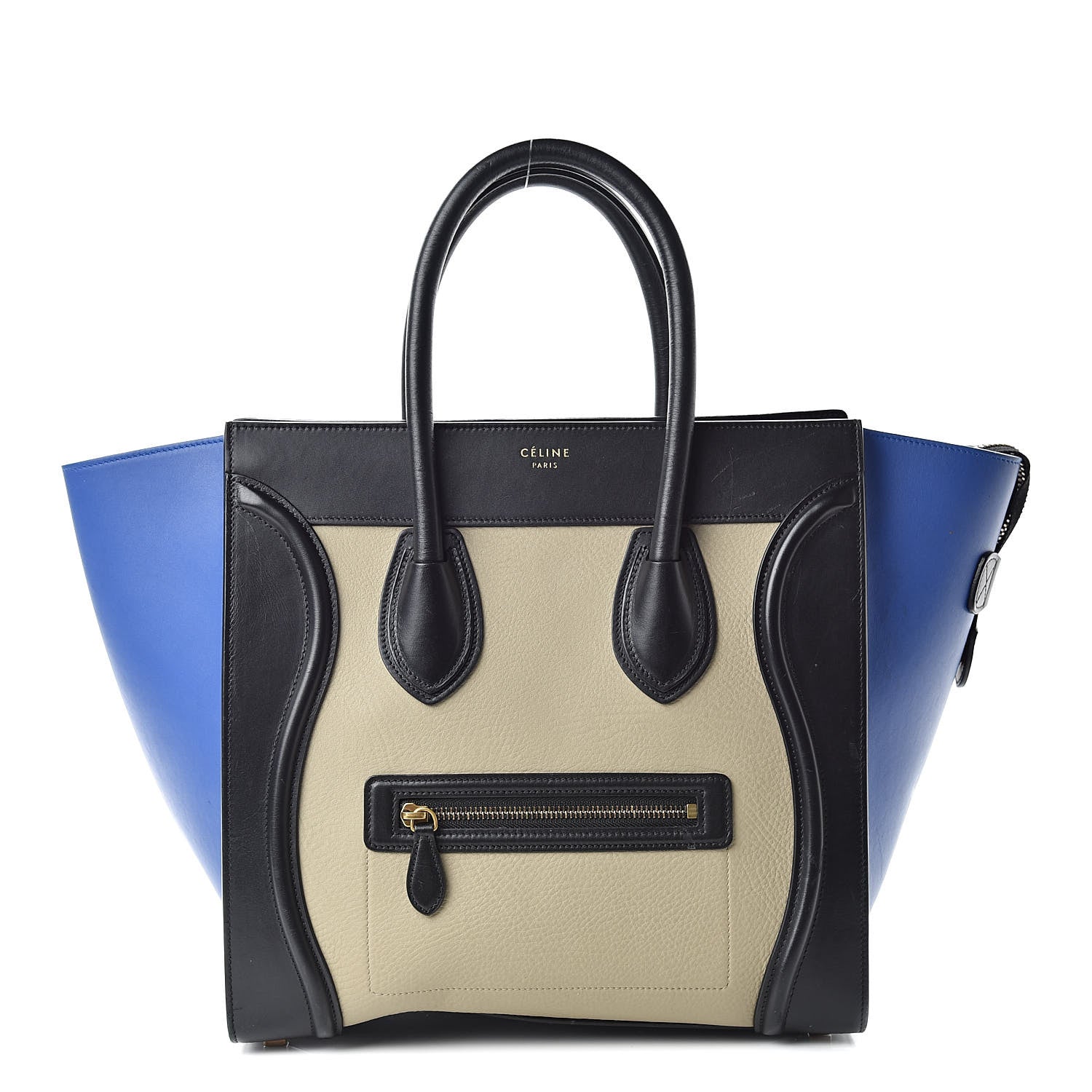 Celine Elephant Calfskin Mini Tri-Color Luggage Beige 1 of 18