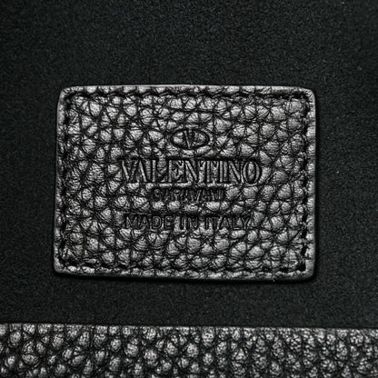 Valentino Garavani Pebbled Calfskin Large Rockstud Envelope Clutch Black 7 of 8
