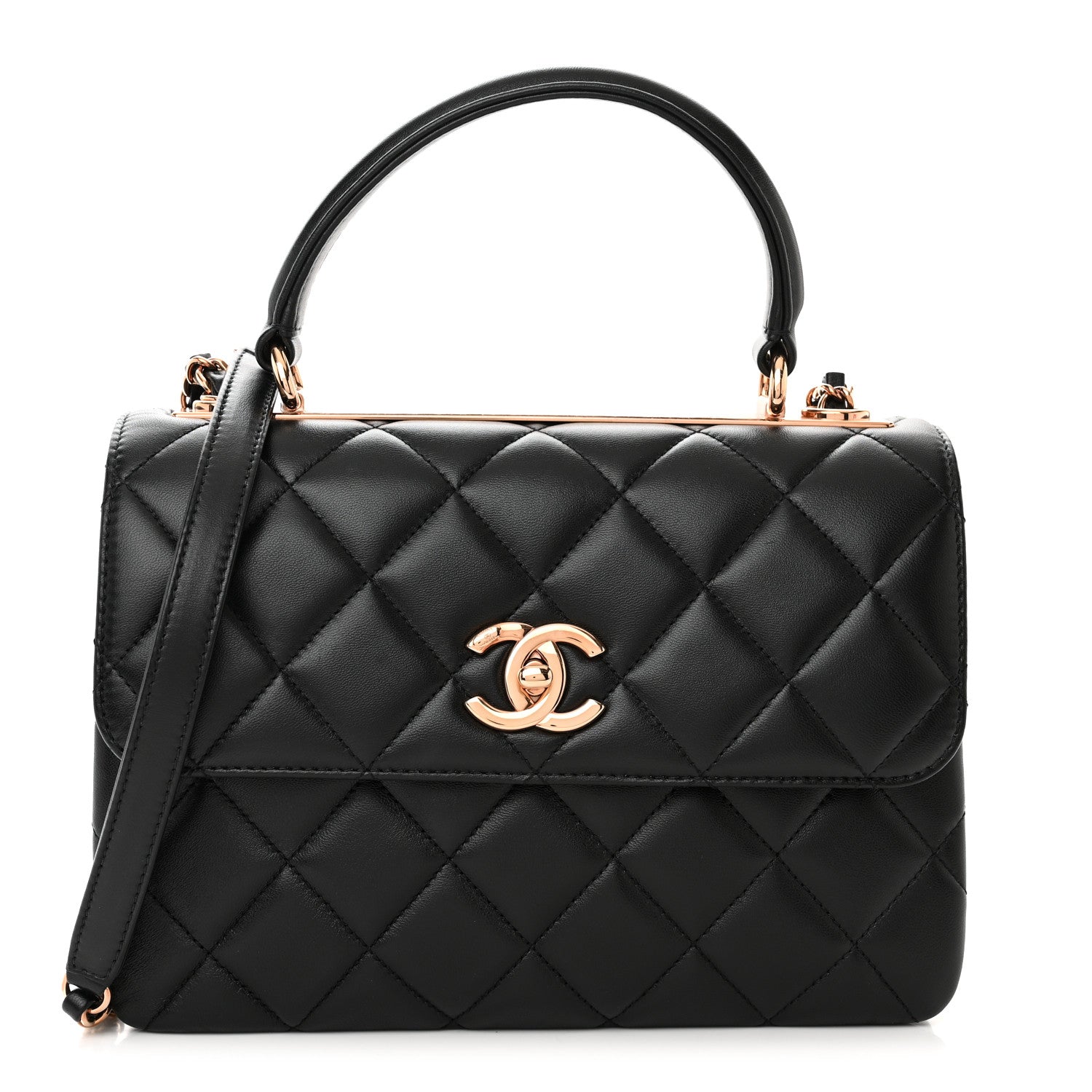 Chanel Lambskin Quilted Small Trendy CC Dual Handle Flap Bag Black 1 of 11