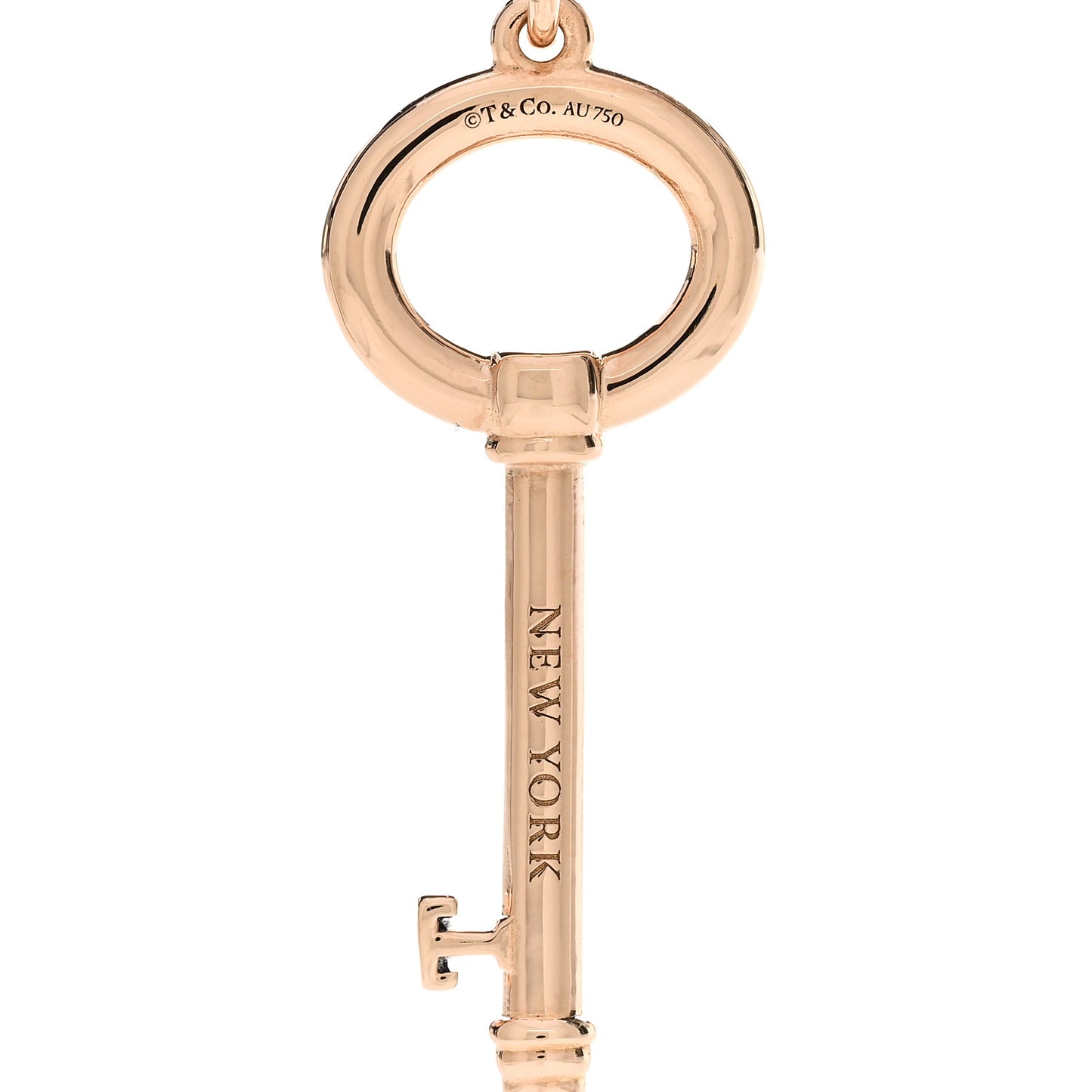 18K Rose Gold Small Oval Key Pendant