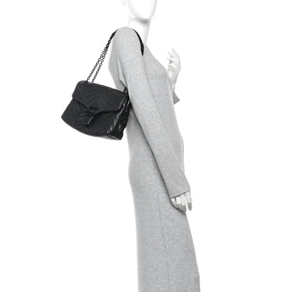 Gucci Soft Calfskin Matelasse Monochrome Medium GG Marmont Shoulder Bag Black 2 of 11