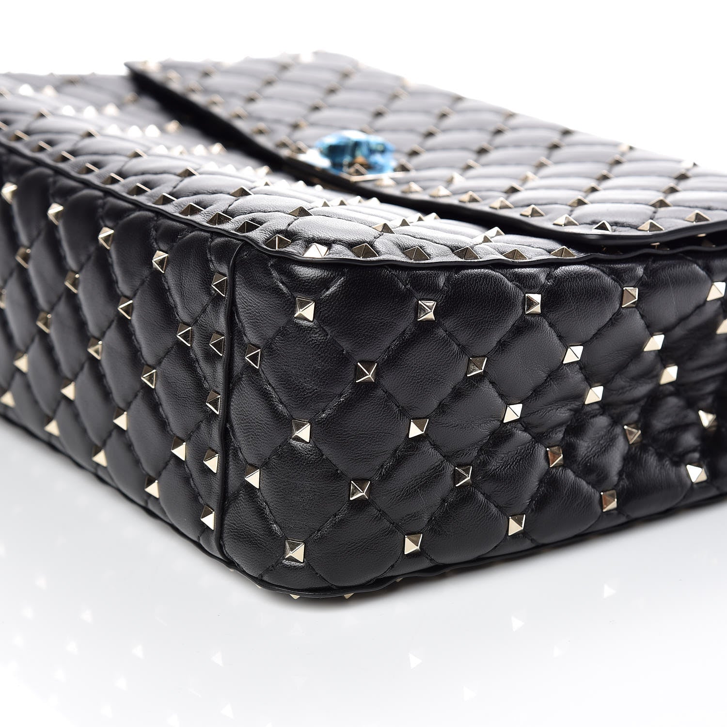 Valentino Garavani Lambskin Large Rockstud Spike Shoulder Bag Black 9 of 10