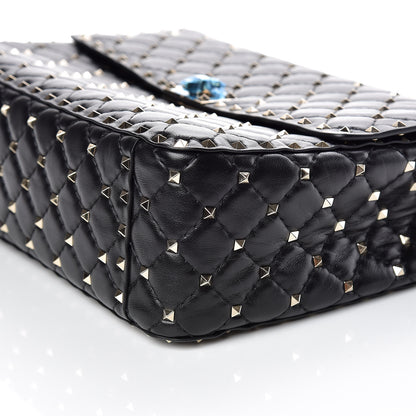 Valentino Garavani Lambskin Large Rockstud Spike Shoulder Bag Black 9 of 10