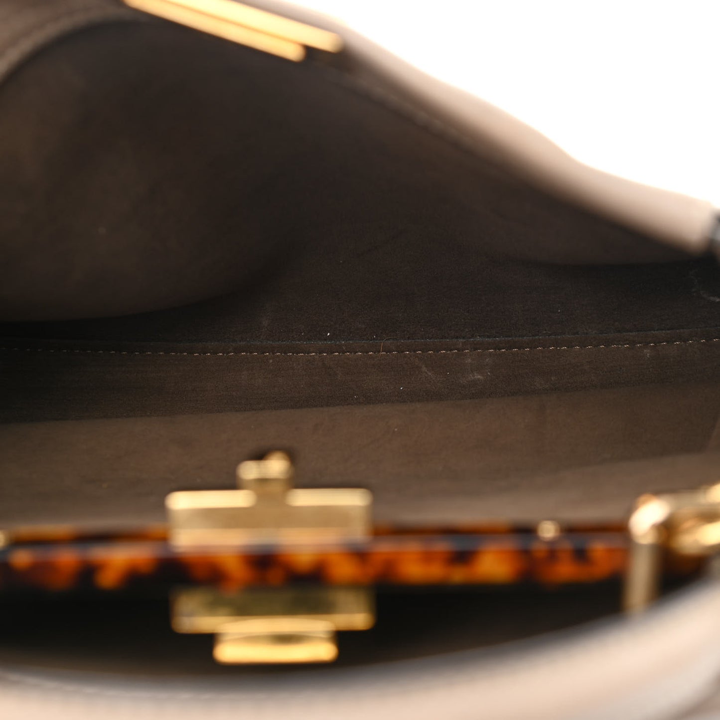 Vitello Seta Plexiglass Tortoise Medium Peekaboo Iconic Satchel Tortora