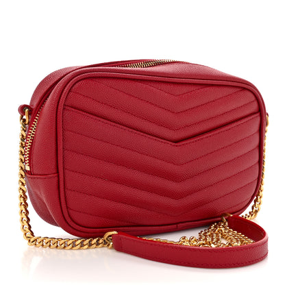 Saint Laurent Grain De Poudre Matelasse Monogram Mini Lou Camera Bag Eros Red 3 of 15