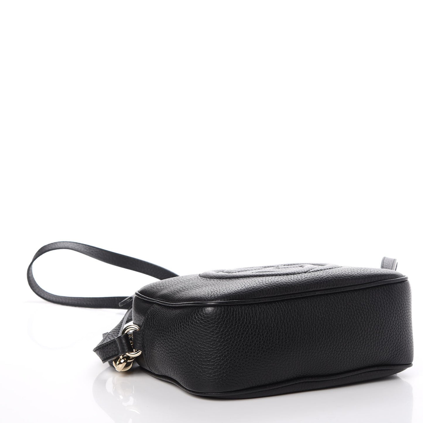 Pebbled Calfskin Small Soho Disco Bag Black