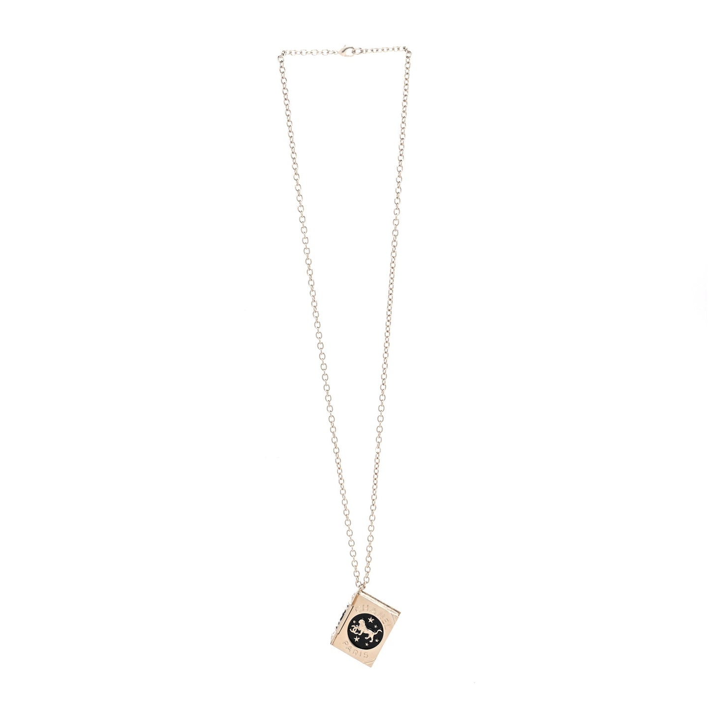 Metal Long Necklace Gold Black