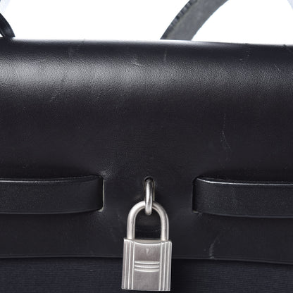 Hermes Toile Vache Calfskin Herbag 39 MM Black 11 of 24