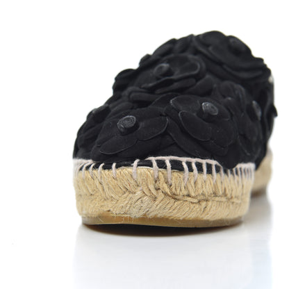 Chanel Suede Camellia CC Espadrilles 37 Black 23 of 26