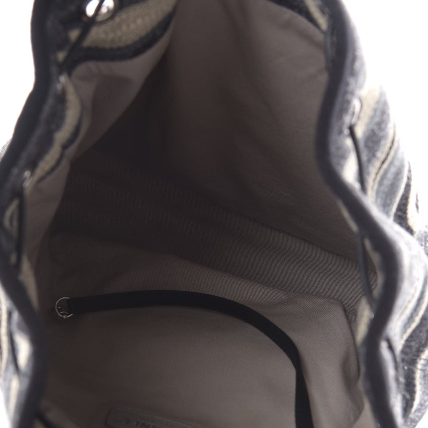 Striped Canvas Large Deauville Backpack Gray Black