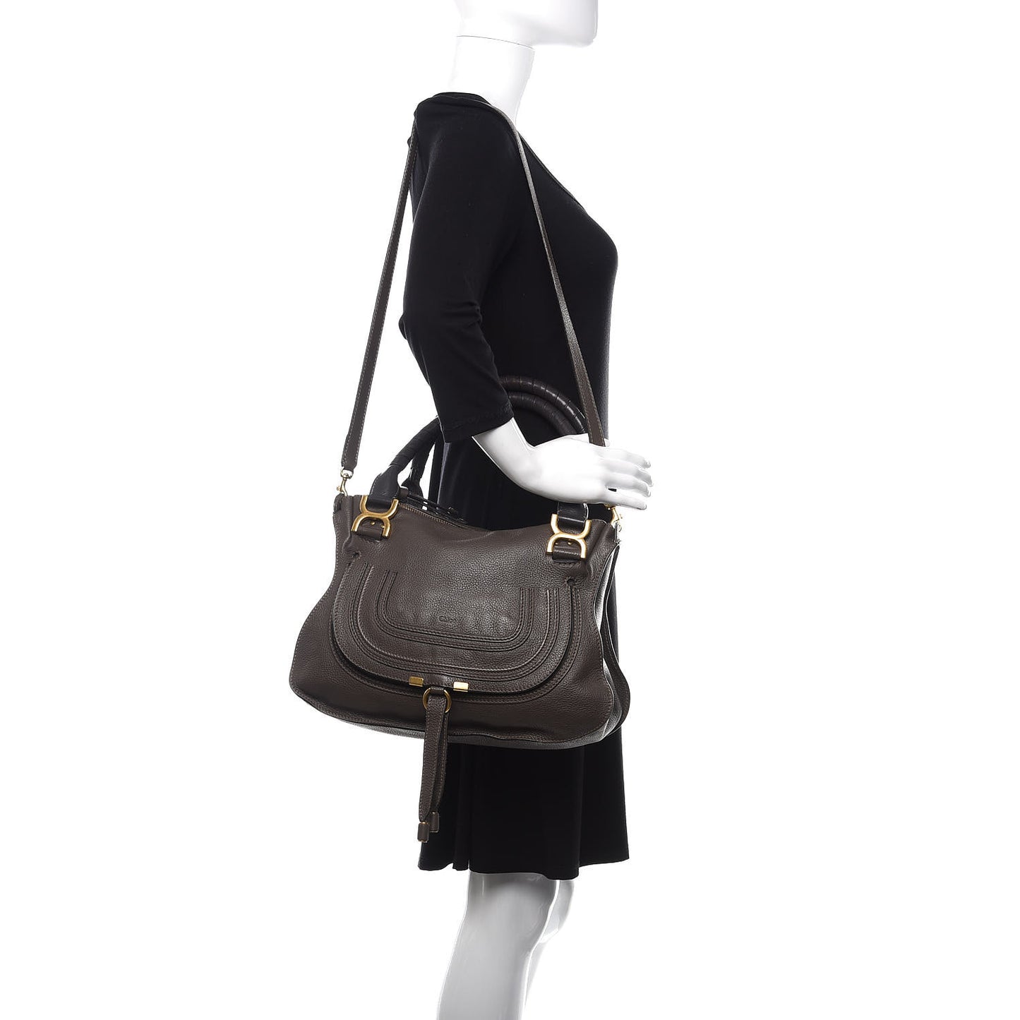 Calfskin Medium Marcie Satchel Ash