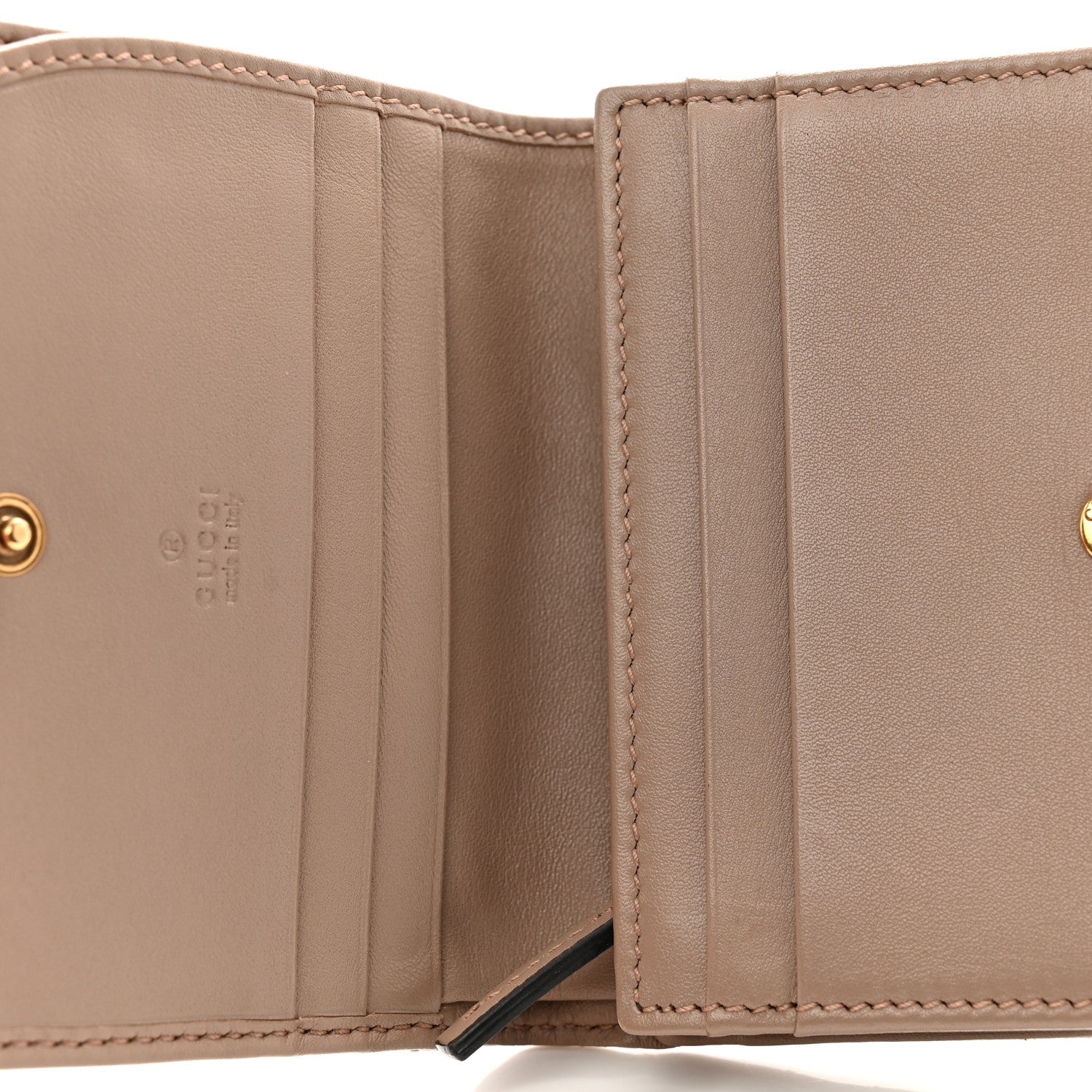 Gucci Calfskin Matelasse GG Marmont Card Case Wallet Porcelain Rose 4 of 9