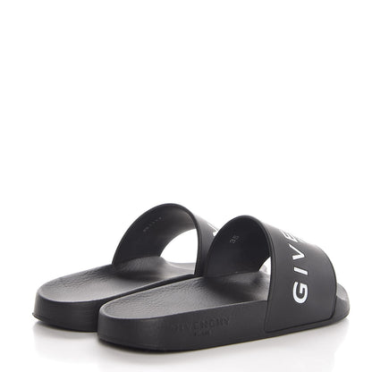 Givenchy Rubber Logo Pool Slide Sandals 35 Black 4 of 11