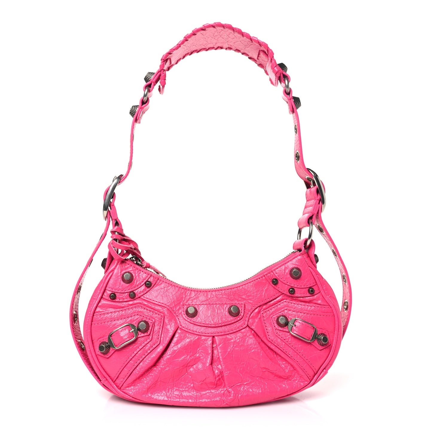 Agneau Arena Le Cagole Shoulder Bag XS Fluo Pink