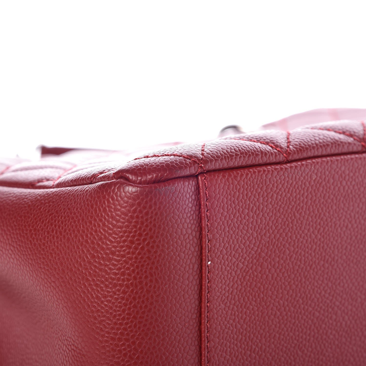 Chanel Caviar Quilted Grand Shopping Tote GST Red 9 of 13