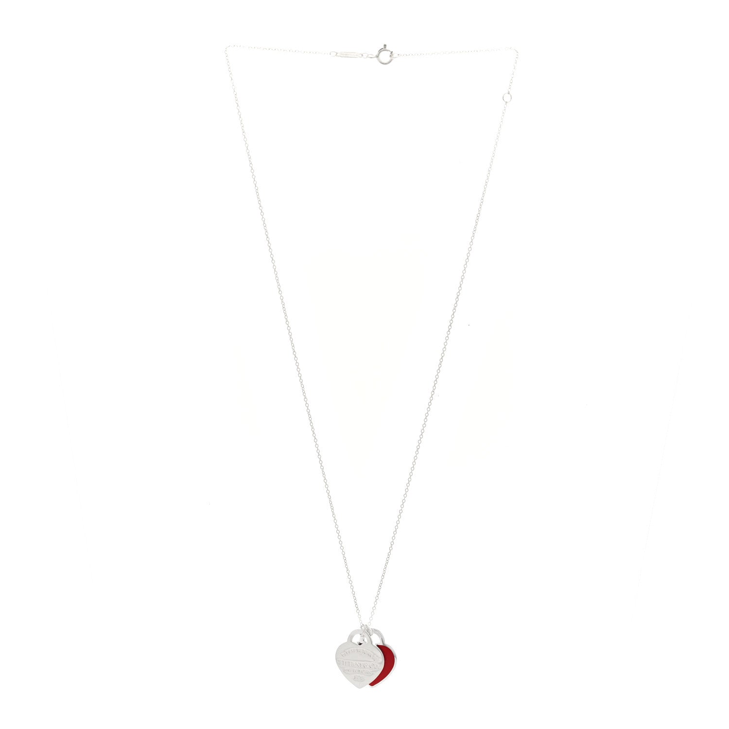 Tiffany Sterling Silver Enamel Large Return to Tiffany Double