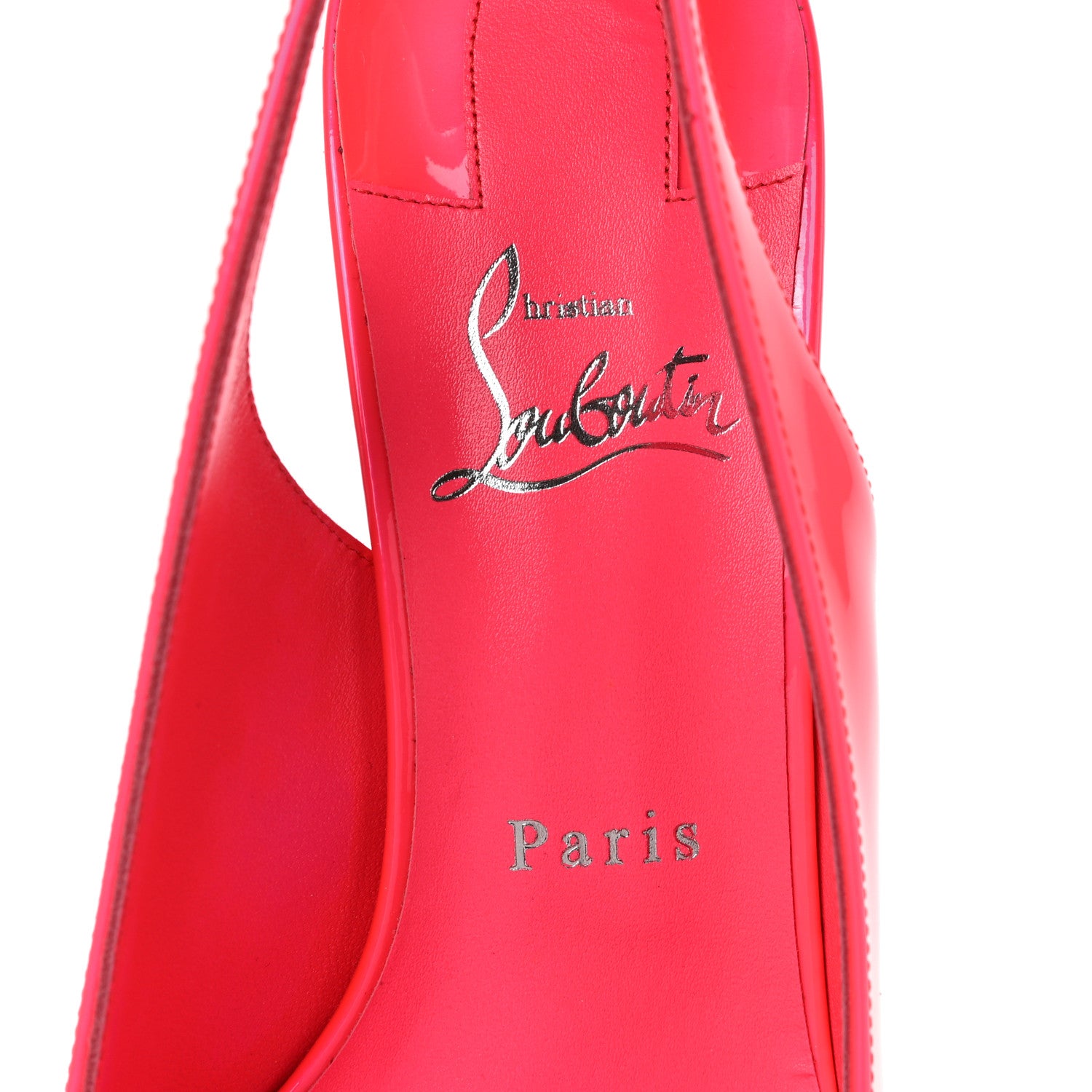 Christian Louboutin Patent Kate Sling 55 Pumps 39.5 Fluo Pink 7 of 8