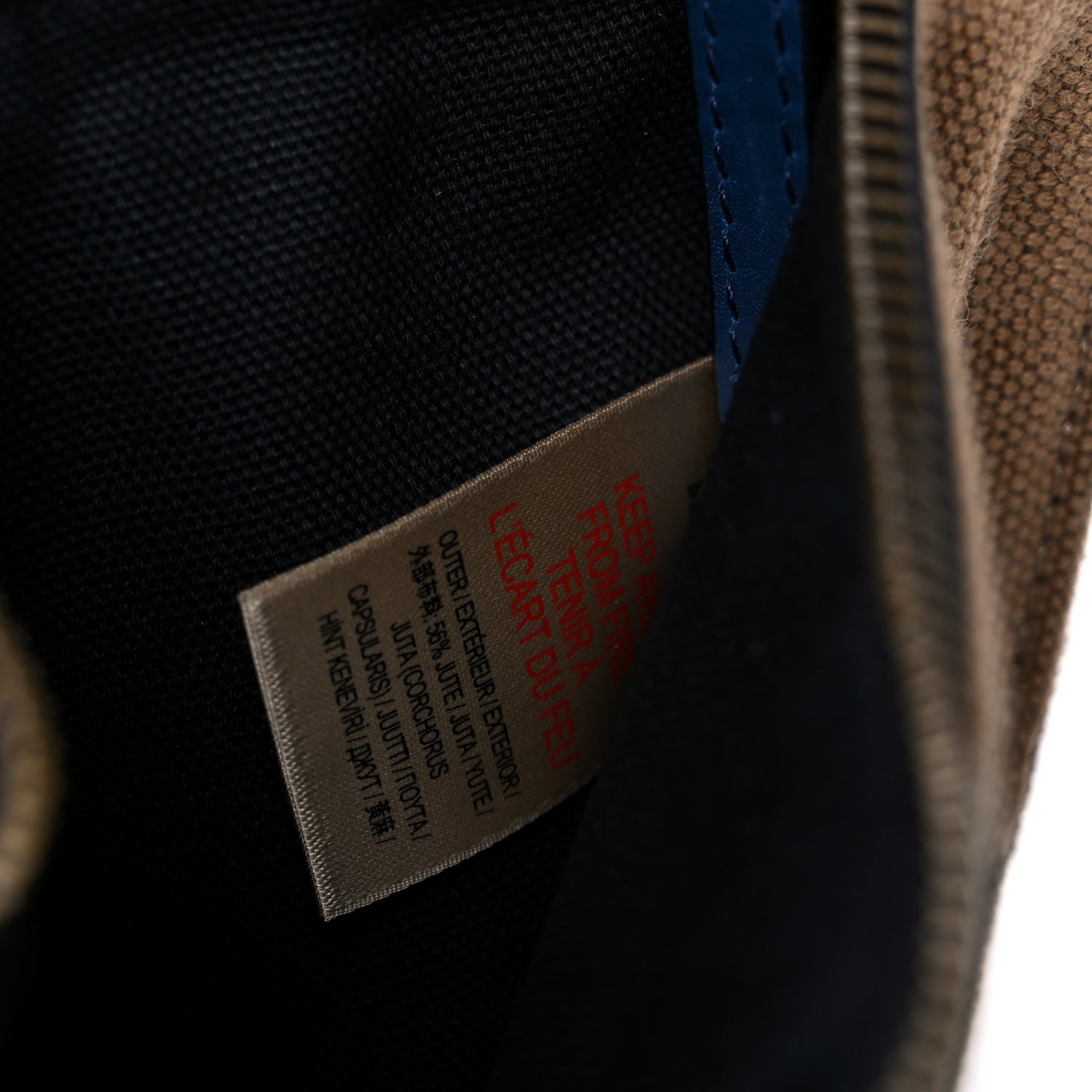 Burberry Grainy Calfskin Mega Check Tassel Heston Tote Navy 12 of 14