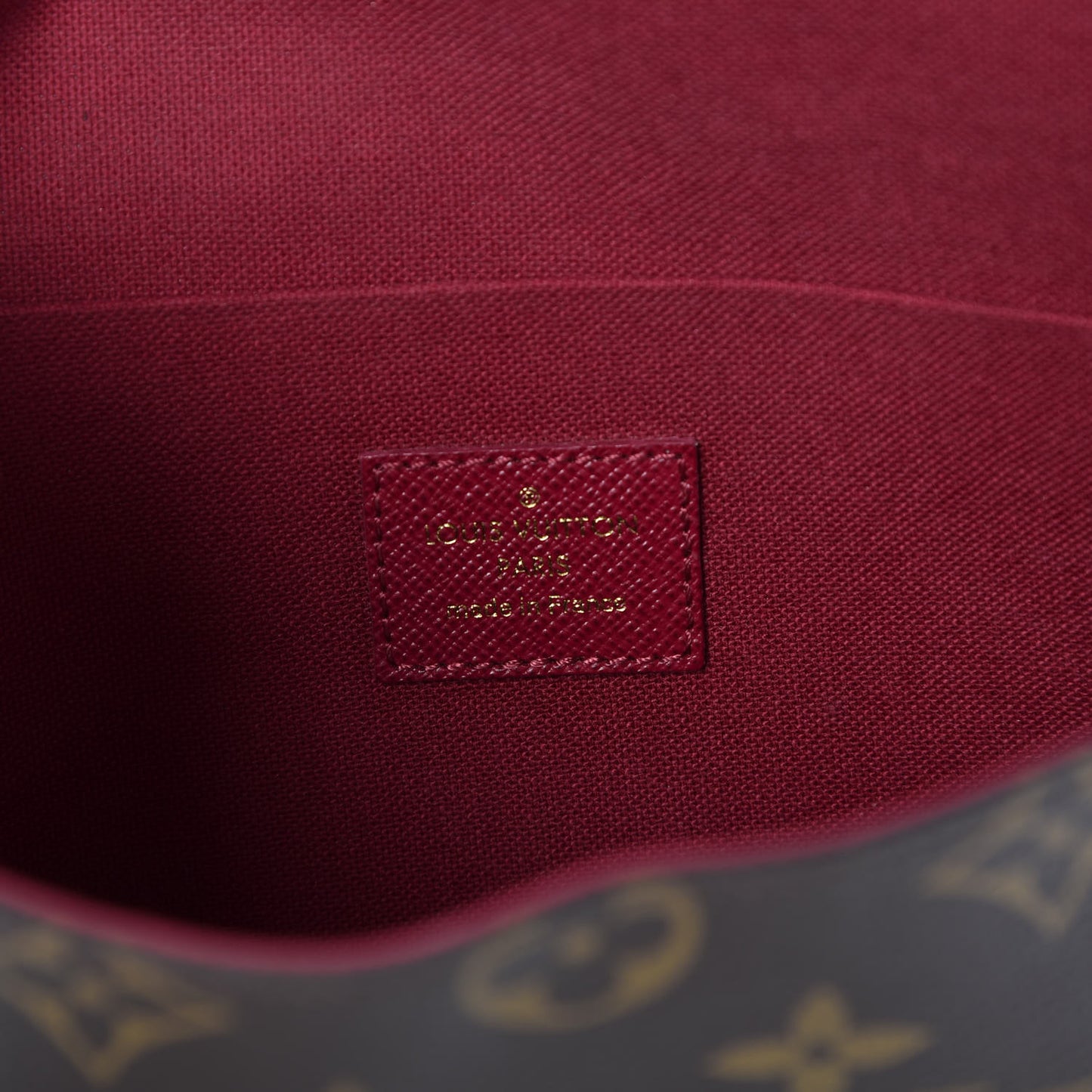 Monogram Pochette Felicie Chain Wallet Fuchsia
