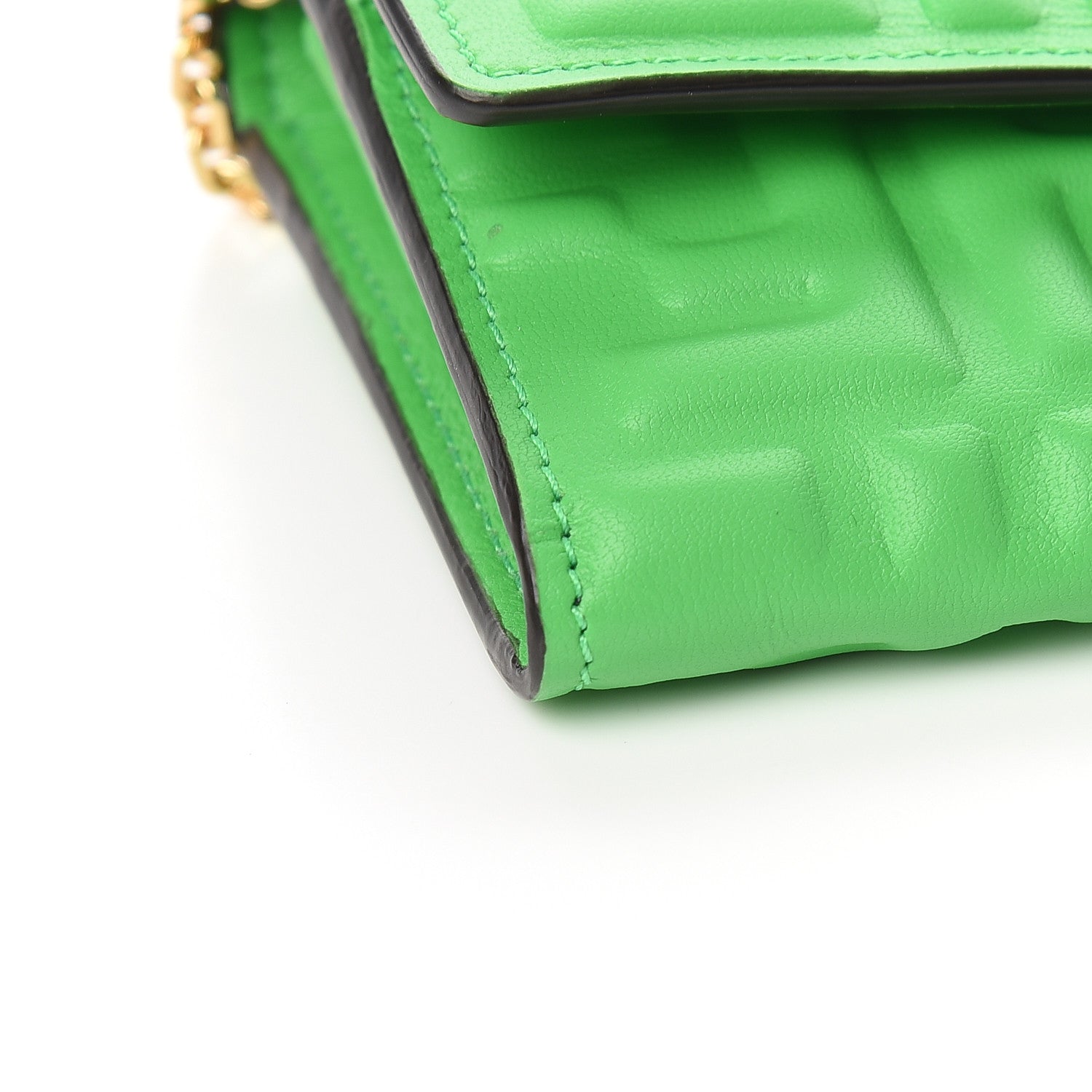 Fendi Nappa Matisse FF Embossed Continental Wallet On Chain Tomatillo 8 of 11