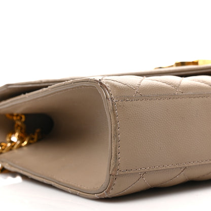 Saint Laurent Grain De Poudre Textured Mixed Matelasse Medium Triquilt Monogram Satchel Dark Latte 7 of 9