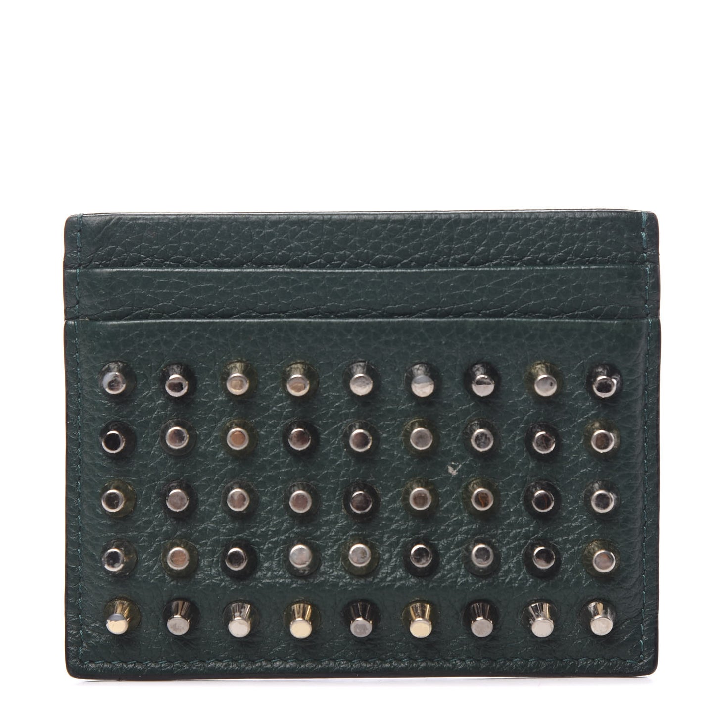 Grained Calfskin Spikes Kios Simple Card Holder Jungle