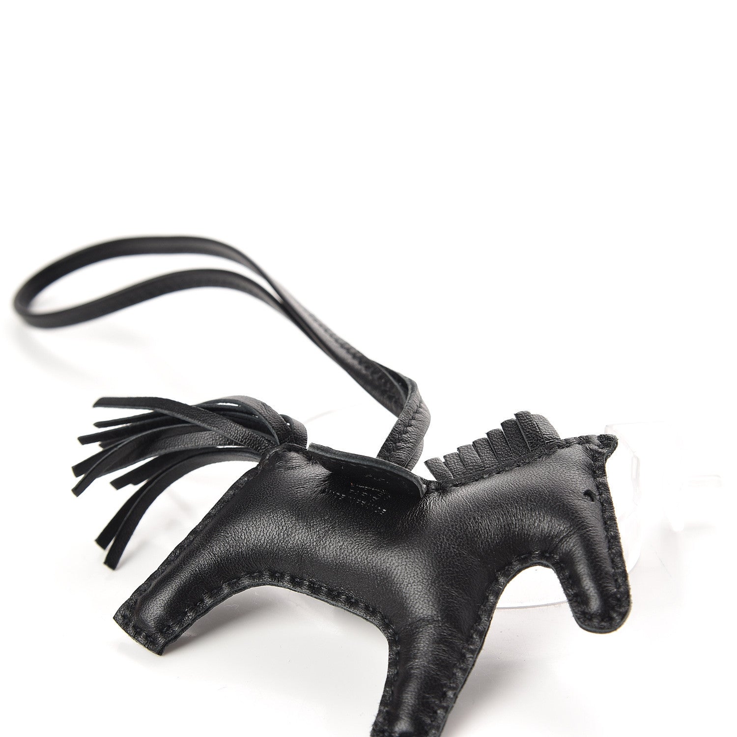 Hermes Milo Lambskin Grigri Rodeo Horse Bag Charm PM So Black 4 of 5
