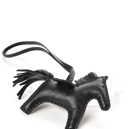 Hermes Milo Lambskin Grigri Rodeo Horse Bag Charm PM So Black 4 of 5