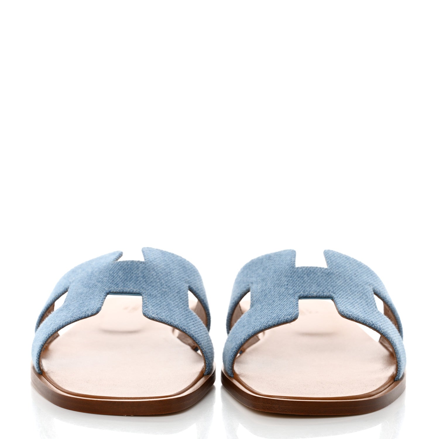 Hermes Denim Canvas Oran Sandals 38 Bleu Clair 2 of 9