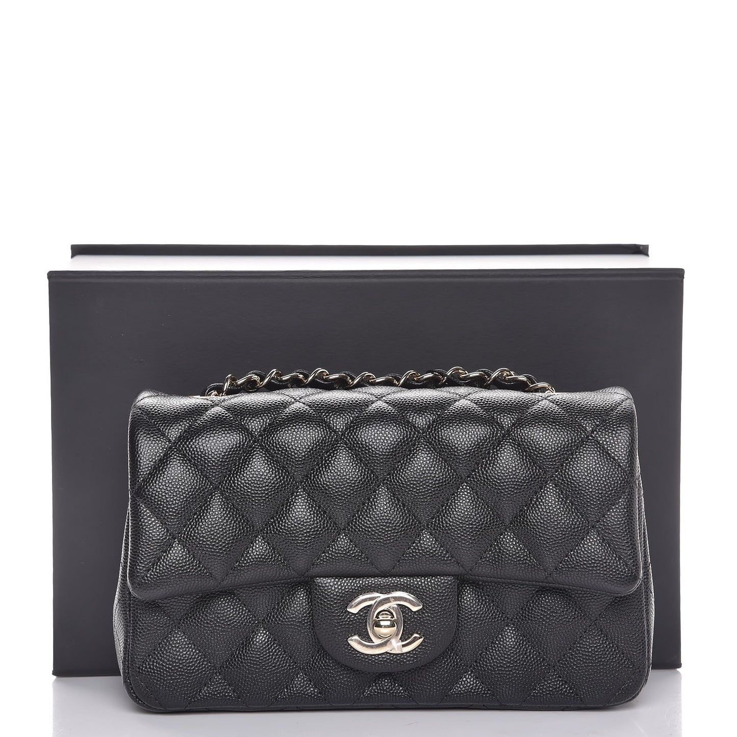 Caviar Quilted Mini Rectangular Flap Black
