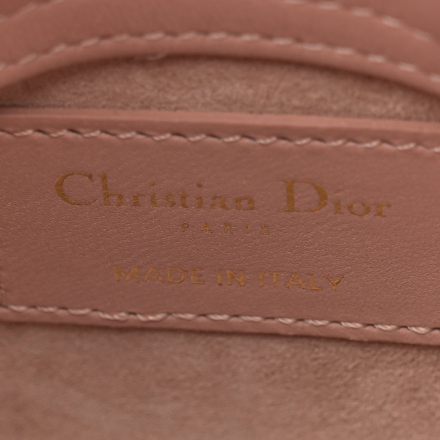 Lambskin Cannage Micro Lady Dior Rose Des Vents
