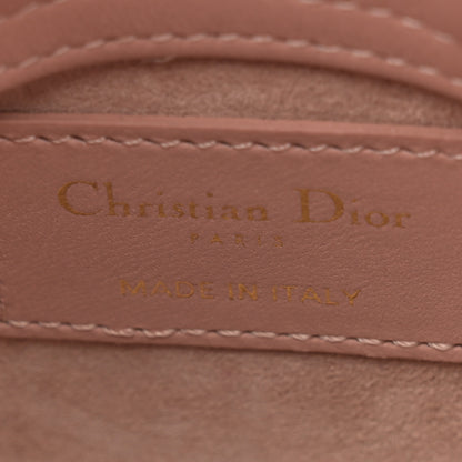 Christian Dior Lambskin Cannage Micro Lady Dior Rose Des Vents 6 of 11