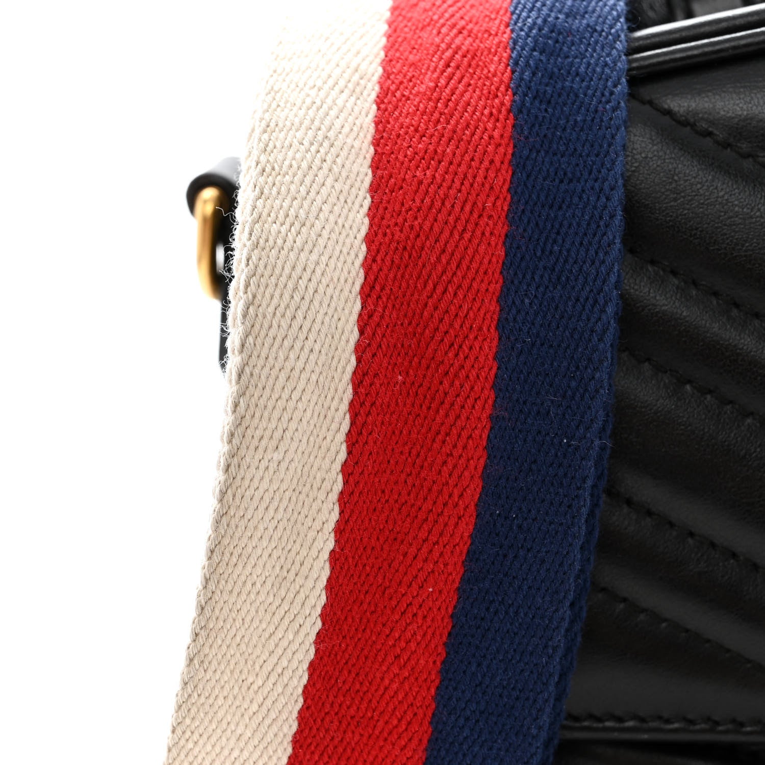 Gucci Calfskin Matelasse Sylvie Web Small GG Marmont Top Handle Shoulder Bag Black 10 of 10