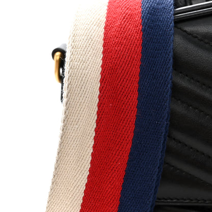 Gucci Calfskin Matelasse Sylvie Web Small GG Marmont Top Handle Shoulder Bag Black 10 of 10