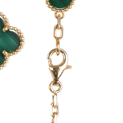 Van Cleef & Arpels 18K Yellow Gold Malachite 5 Motifs Vintage Alhambra Bracelet 4 of 5