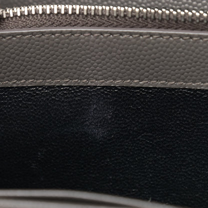 Saint Laurent Grain De Poudre Matelasse Chevron Monogram Chain Wallet Grey 6 of 8