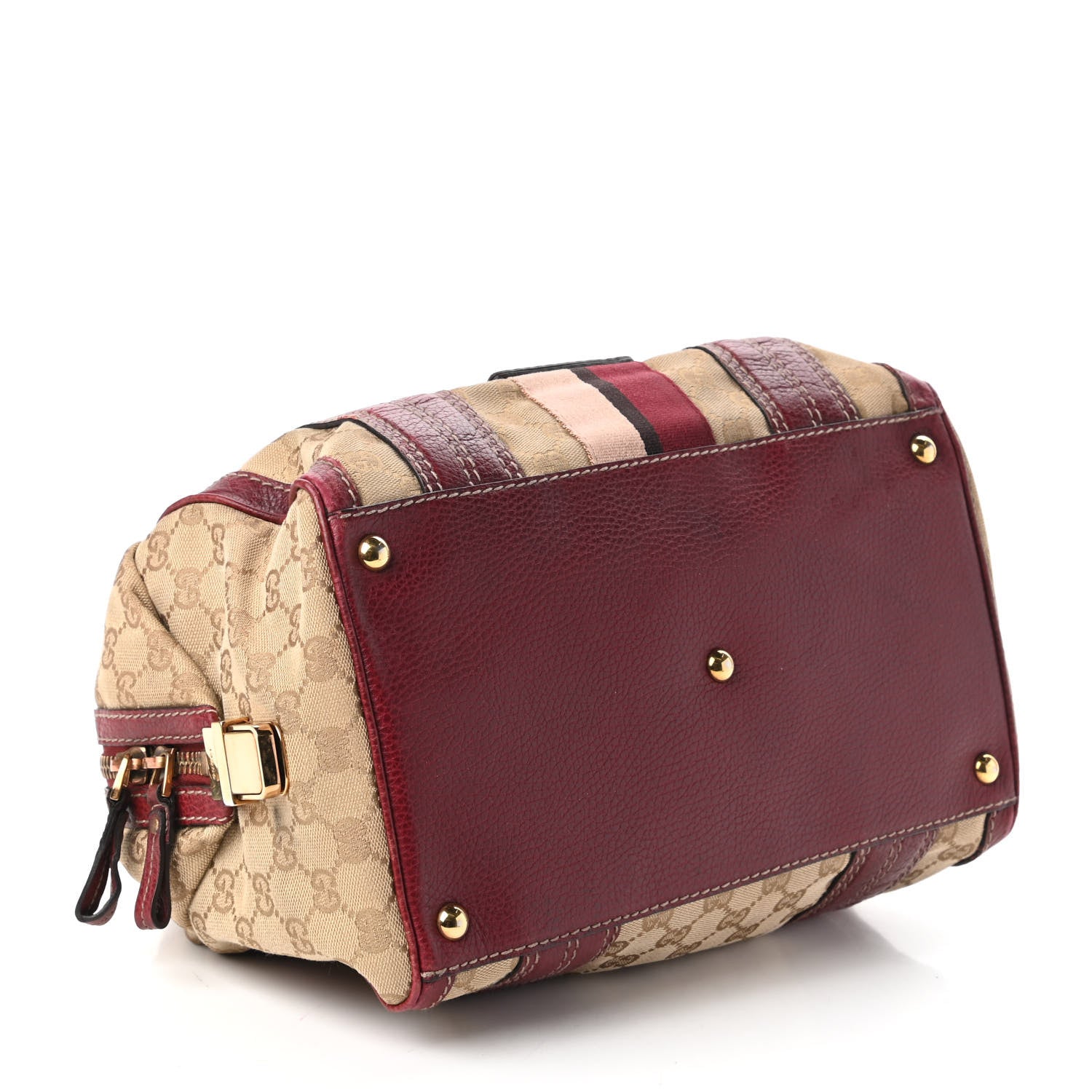 Gucci Monogram Medium Aviatrix Boston Ebony Bordeaux 4 of 10