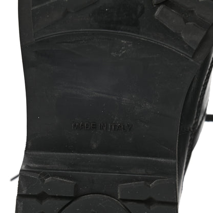 Chanel Calfskin Lambskin Lace Up Boots 38 Black 6 of 8