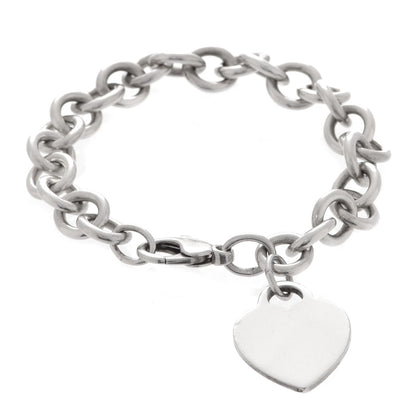 Tiffany Sterling Silver Heart Tag Charm Bracelet 1 of 5
