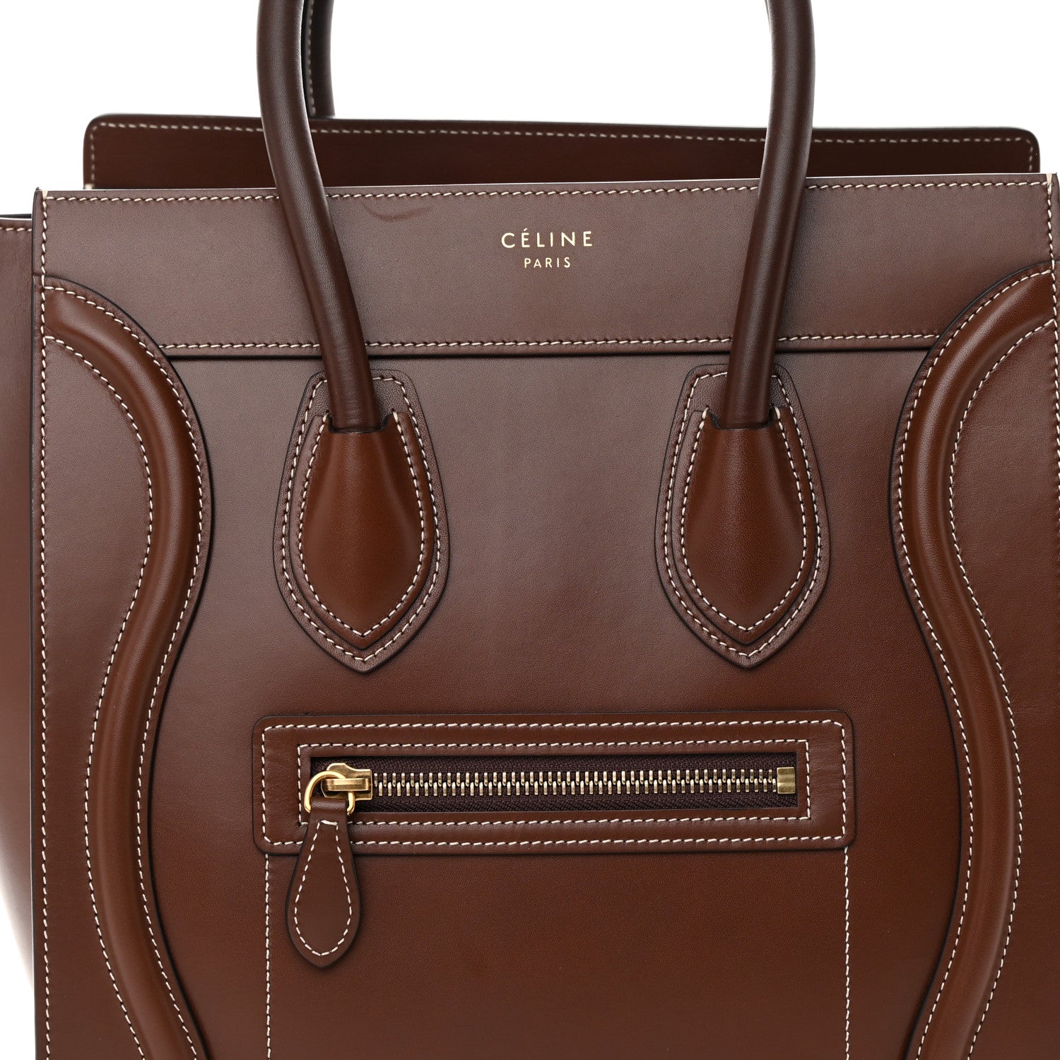 Celine Satinated Natural Calfskin Micro Luggage Dark Brown 7 of 13
