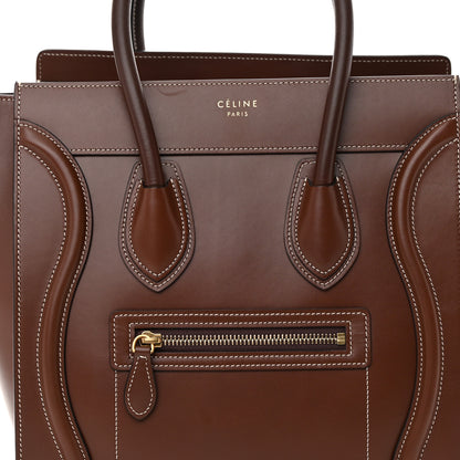 Celine Satinated Natural Calfskin Micro Luggage Dark Brown 7 of 13