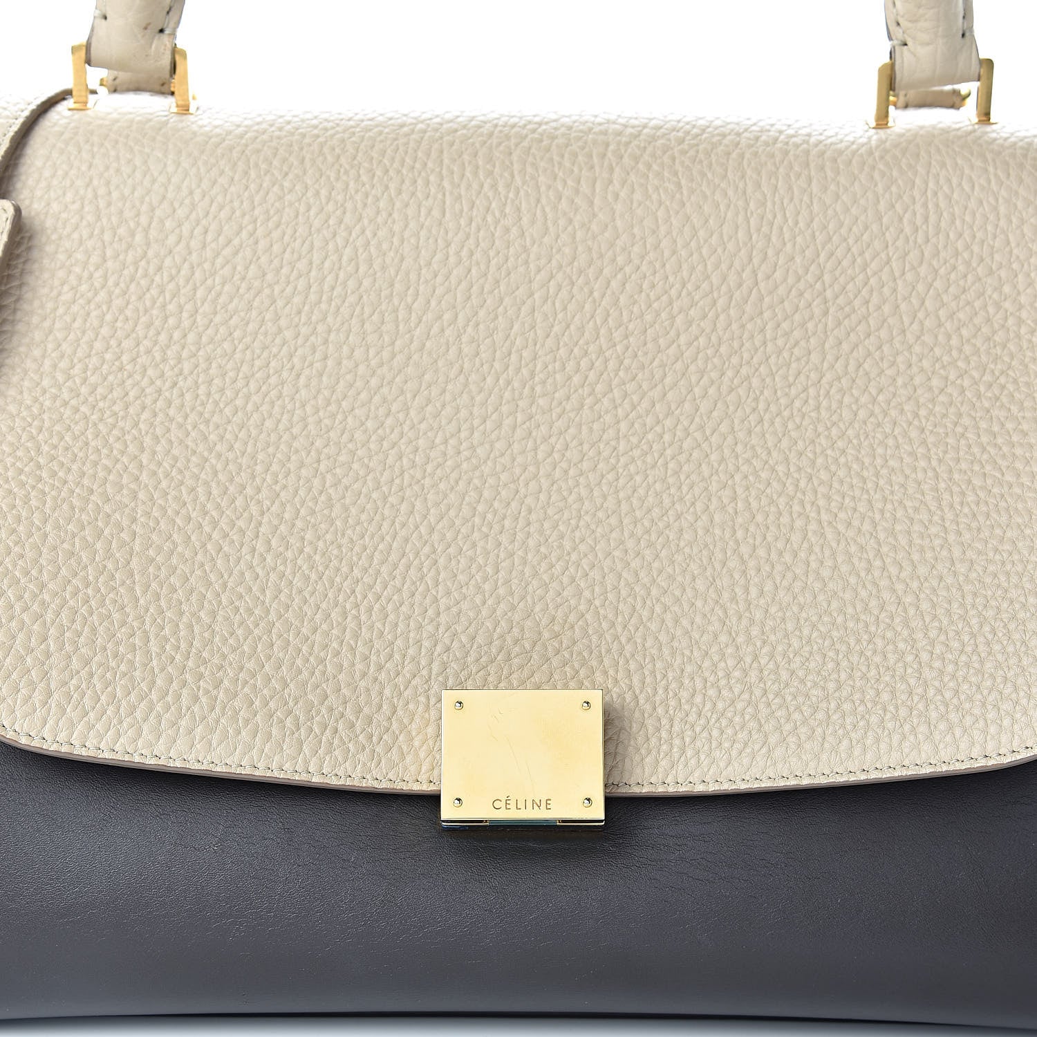 Celine Bullhide Calfskin Small Tri-Color Trapeze Almond 7 of 12