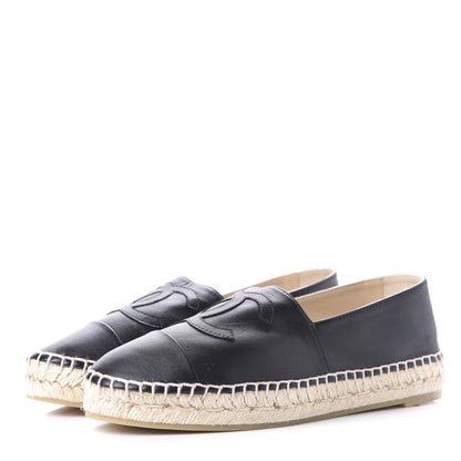 Chanel Lambskin CC Espadrilles 38 Black 3 of 12