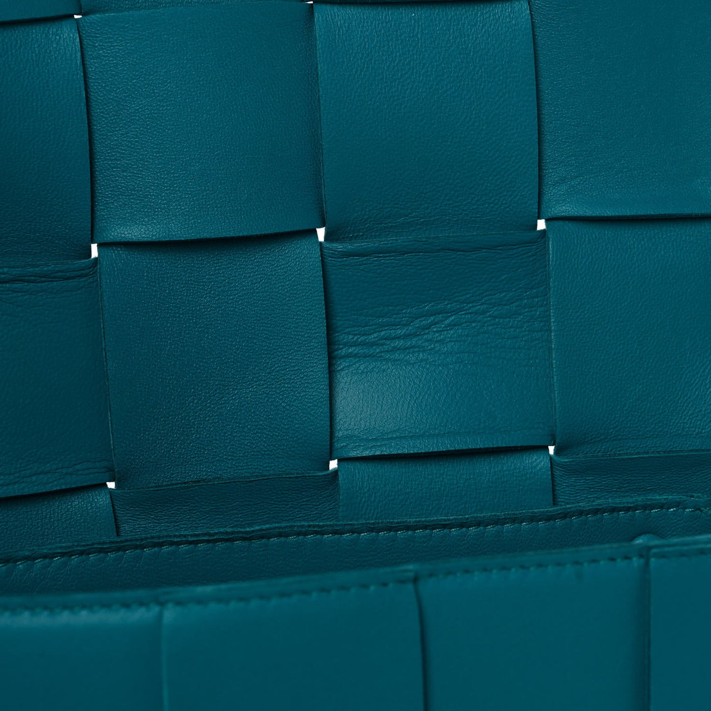 Lambskin Maxi Intrecciato Cassette Crossbody Bag Petrol Blue