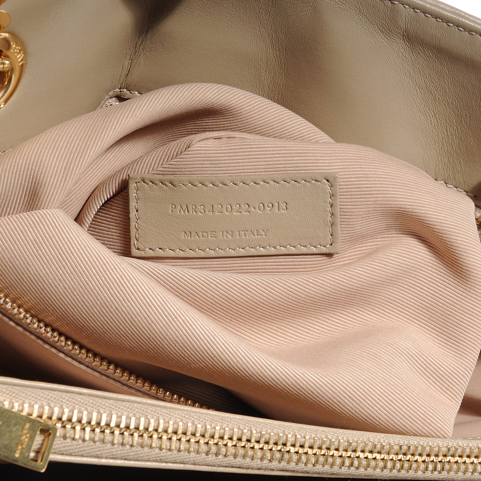 Saint Laurent Lambskin Matelasse Chevron Monogram Cassandre Shopper Beige 7 of 8